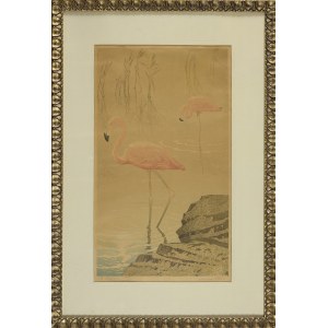 Alexander LASZENKO (1883-1944), Swimming flamingos