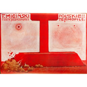 Franciszek Starowieyski (1930 Bratkówka u Krosna - 2009 Varšava), plakát ke hře Tadeusze Micińského Polské Thermopyly v divadle Rozmaitości.