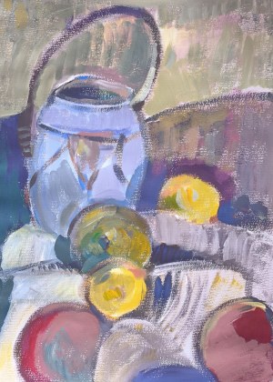 Marcin RACZKOWSKI (ur. 1978), Martwa natura z cytrynami i jabłkami według Cezanne'a, 2025