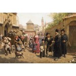 Hipolit Lipinski (1846 Nowy Targ - 1884 Cracow), Rumford soup in front of St. Catherine's Church in Cracow, 1883