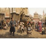 Hipolit Lipinski (1846 Nowy Targ - 1884 Cracow), Rumford soup in front of St. Catherine's Church in Cracow, 1883