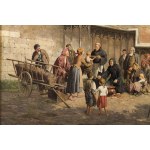 Hipolit Lipinski (1846 Nowy Targ - 1884 Cracow), Rumford soup in front of St. Catherine's Church in Cracow, 1883