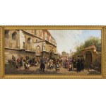 Hipolit Lipinski (1846 Nowy Targ - 1884 Cracow), Rumford soup in front of St. Catherine's Church in Cracow, 1883
