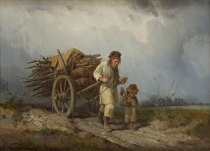 Józef Szermentowski (1833 Bodzentyn - 1876 Paryż), Wiozący chrust, 1866