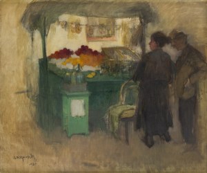 Alfons Karpiński (1875 Rozwadów k. Tarnobrzegu - 1961 Kraków), Stragan z owocami, 1930