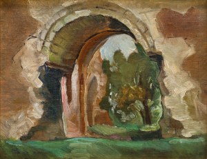 Bolesław Cybis (1895 Folwark Massandra na Krymie - 1957 Trenton (New Jersey, USA)), Pejzaż z bramą, około 1930