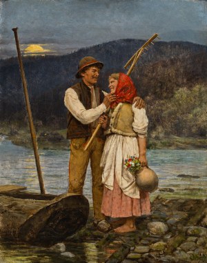 Antoni Kozakiewicz (1841 Kraków - 1929 Kraków), Flisackie zaloty (
