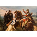 Feliks Sypniewski (1830 Warszawa - 1903 Warszawa), Spotkanie Alfa i Aldony w obecności Halbana, 1855