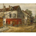Natan (Nathan) Grunsweigh (Grunsweig) (1880 Kraków - 1956 Paryż), Na rogu ulicy w miasteczku (Rozmowa przed sklepem)