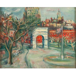 Jakub Zucker (1900 Radom - 1981 Nowy Jork), Washington Square Park w Nowym Jorku, około 1950