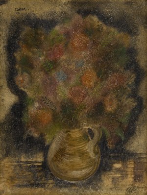 Jankiel Adler (1895 Tuszyn k. Łodzi - 1949 Aldbourne k. Londynu), Kwiaty w wazonie, 1928