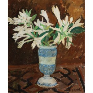 Joseph (Joseph) Hecht, FLEURS DANS UN VASON BLEU ET BLANC
