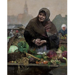 Wacław Szymanowski, PRZEKUPKA. HANDLARKA WARZYW. HANDLARKA WŁOSZCZYZNY, ok. 1883