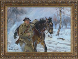 Wojciech Kossak, W ŚNIEŻNEJ ZADYMCE, 1930