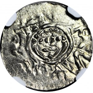 RR-, Bolesław III Krzywousty 1107-1138, denar wrocławski przed 1107, menniczy, R8