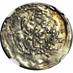 RRR-, Mieszko I Plątonogi 1163-1211, Denar, Racibórz, Rycerz na koniu/Rycerz walka z lwem, R7