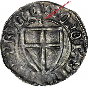 RRR-, Zakon Krzyżacki, Konrad III von Jungingen 1393-1407 Szeląg, Toruń, litera t, R6