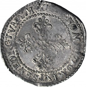 Henryk Walezy, 1/2 franka 1587, ET. POL, data w otoku pod popiersiem