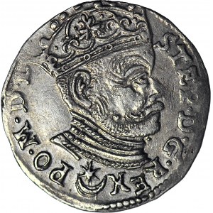 Stefan Batory, Trojak 1581, Wilno, mały herb Batorych