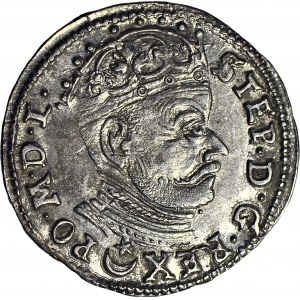Stefan Batory, Trojak 1582, Wilno, pod popiersiem Leliwa