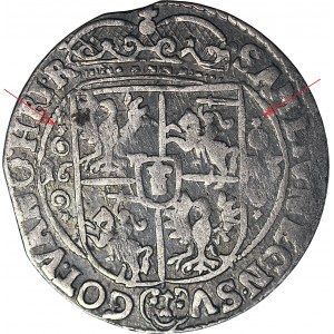 RRR-, Zygmunt III Waza, Ort 1623, Bydgoszcz, PRVS.M, gwiazdki, otwarty Sas, R7