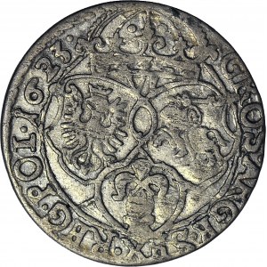 R-, Zygmunt III Waza, Szóstak 1623, Kraków, błąd w imieniu SIGS, rzadki
