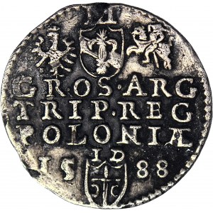 RR-, Zygmunt III Waza, Trojak 1588, Olkusz, duża głowa, R3