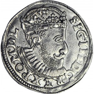 Zygmunt III Waza, Trojak 1589 Poznań, popiersie z dużym zarostem króla