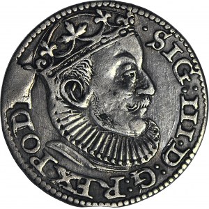 R-, Zygmunt III Waza, Trojak 1589, Ryga, lilie obok nominału