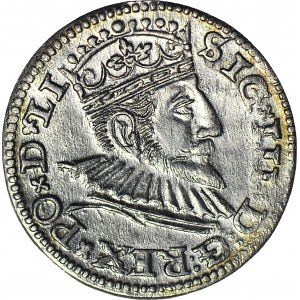 Zygmunt III Waza, Trojak 1592, Ryga, piękny