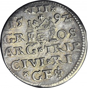 Zygmunt III Waza, Trojak 1592, Ryga, nienotowana interpunkcja