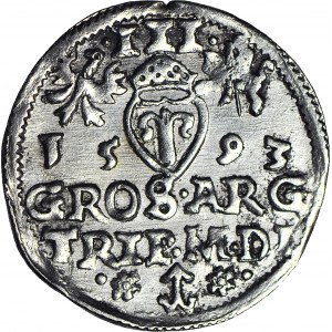 Zygmunt III Waza, Trojak 1593, Wilno, MDL, menniczy