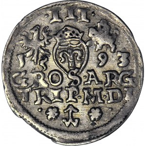 Zygmunt III Waza, Trojak 1593, Wilno, DLI