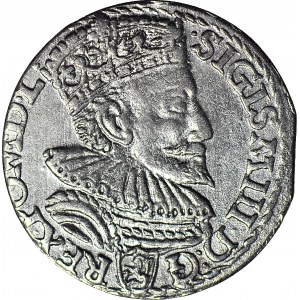 RR-, Zygmunt III Waza, Trojak 1594 Malbork, pierścień rozdziela datę