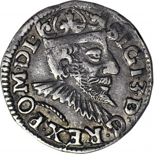 R-, Zygmunt III Waza, Trojak Poznań 1594 POLONI, nieopisana HYBRYDA
