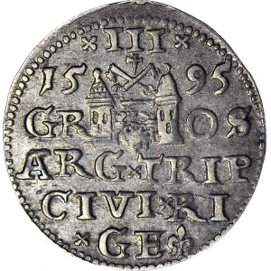Zygmunt III Waza, Trojak 1595, Ryga, LI