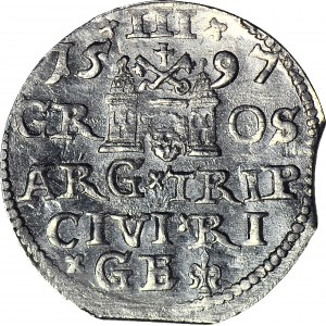 R-, Zygmunt III Waza, Trojak 1597 Ryga, nienotowany