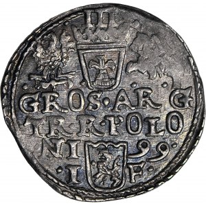 Zygmunt III Waza, Trojak 1599, popiersie 1598, Olkusz, piękny