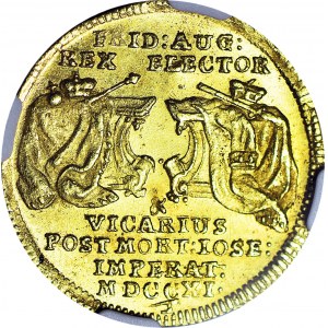 R-, August II Mocny, Dukat wikariacki 1711, R3, wspaniały