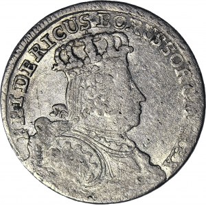RR-, Naśladownictwo pruskie szóstaka lipskiego Augusta III, 6 krajcarów Wrocław 1755