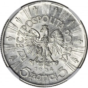 5 złotych 1934, Piłsudski, orzeł urzędowy