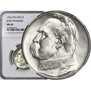 5 złotych 1936, Piłsudski, menniczy