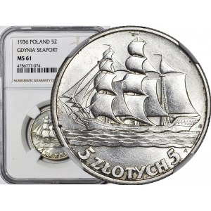 5 złotych 1936 Żaglowiec, menniczy