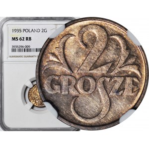 2 grosze 1935, mennicze, kolor RB