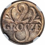 2 grosze 1935, mennicze, kolor RB