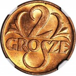 2 grosze 1937, mennicze, kolor RD