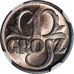 1 grosz 1939, menniczy, kolor RD