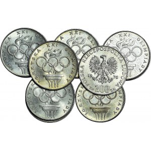 Zestaw 70 monet srebrnych 200 złotych 1976, Igrzyska Olimpijskie