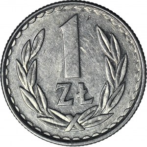 R-, 1 złoty 1985 skrętka 160 stopni w prawo, rzadkie