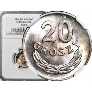 20 groszy 1949 miedzionikiel, mennicze